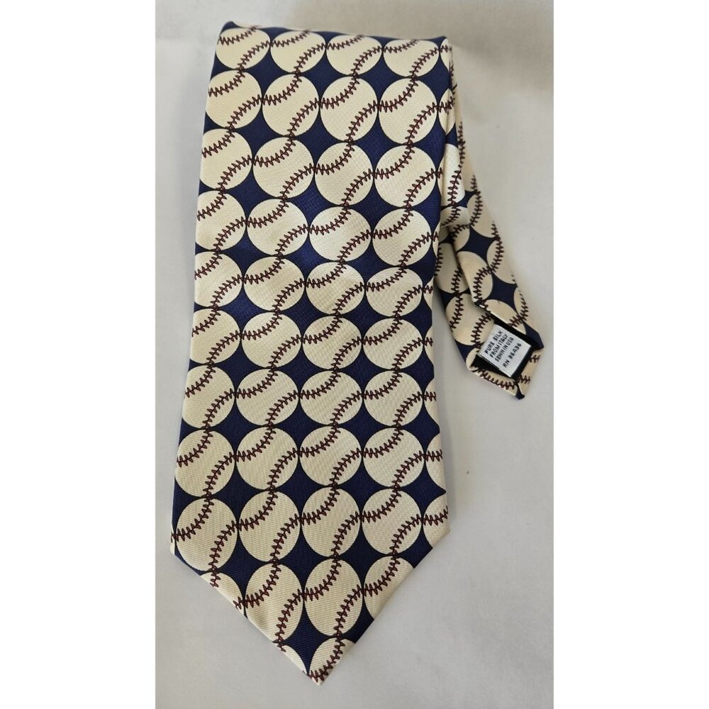 Smithsonian Institution Collectible Baseball Print Silk Tie Boys Of Summer